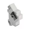 Snap-in Keystone Holder for DIN rail DELOCK 67043 — plastic, grounded, 60×88.2×21.5 mm, Pilka