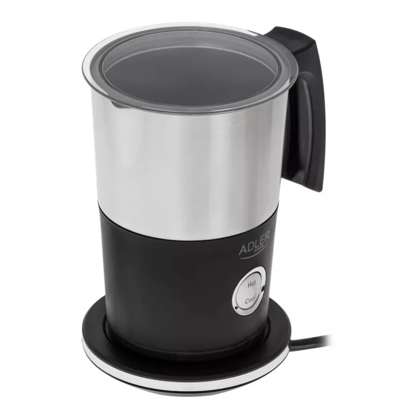 Automatinis pieno putotuvas Adler AD 4497 — nerūdijantis plienas, 600W, putos 120 ml / šildymas 300 ml, karštas ir šaltas