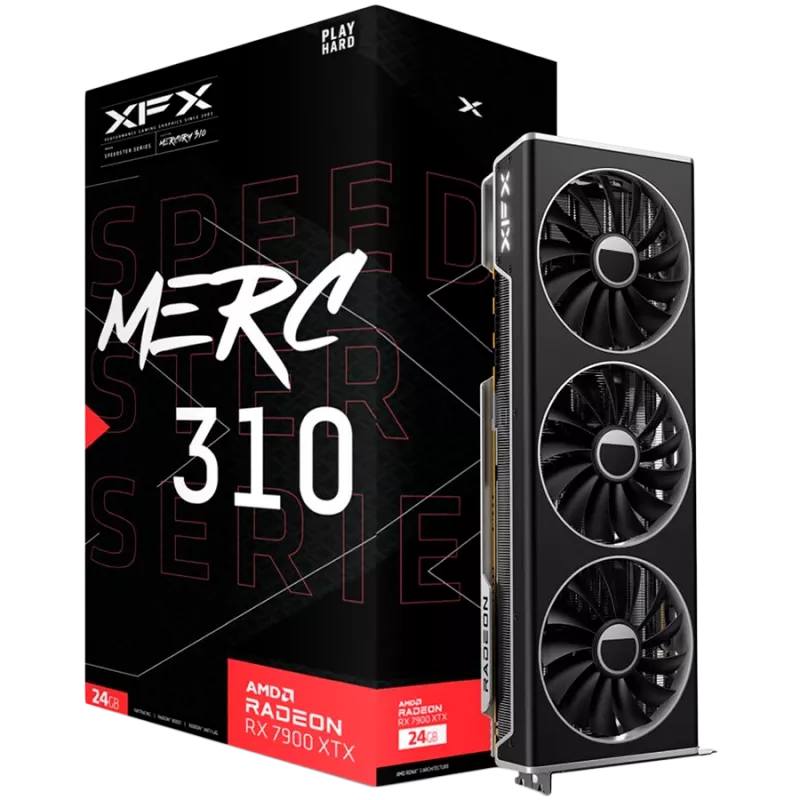 Grafikos plokštė XFX Radeon RX 7900 XTX 24 GB GDDR6, PCIe 4.0, 384-bit, 355 W, 3 ventiliatoriai