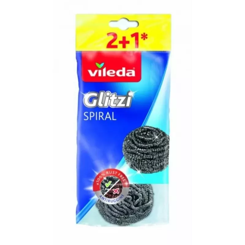 Plieninės šveitimo kempinėlės Vileda Glitzi Spiral 3 vnt.