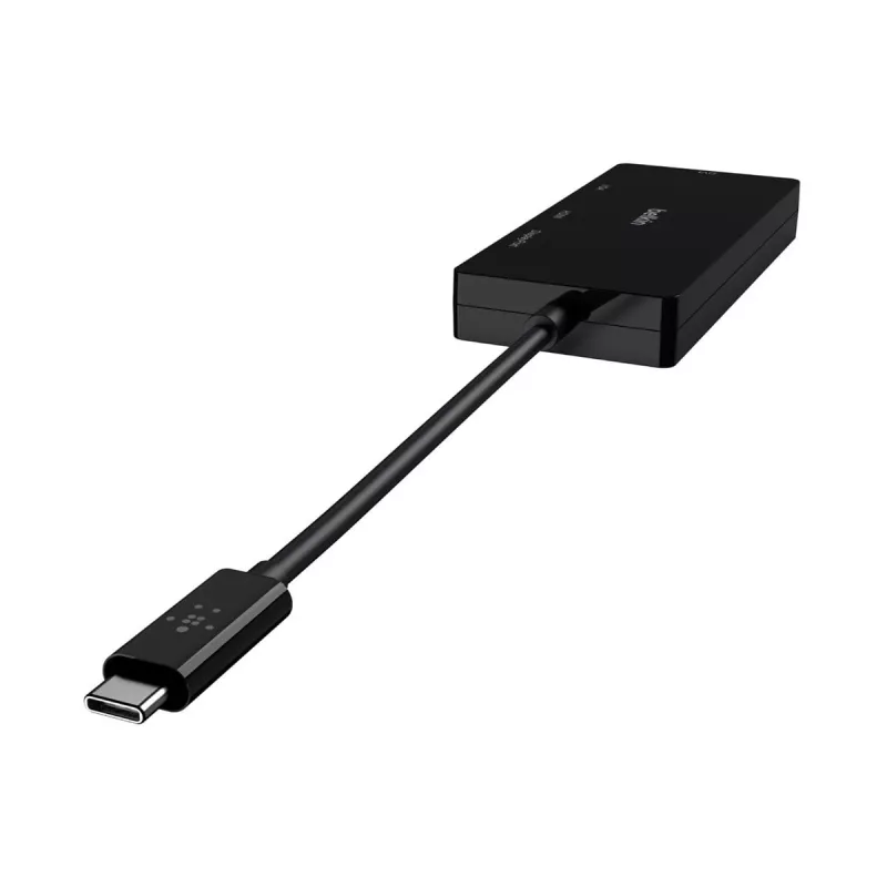 Linksys Belkin - Vaizdo adapteris - USB-C (V) į HD-15 (VGA), DVI-I, HDMI, DisplayPort (M) - 4K palaikymas - juodas (AVC003BTBK)