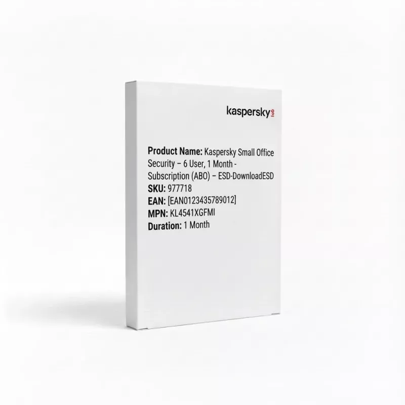 Kaspersky Small Office Security – 6 User, 1 Month - Subscription (ABO) – ESD-DownloadESD