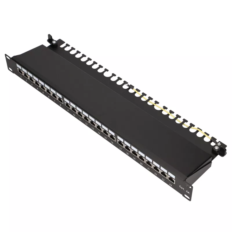 Patch panelis - Extralink CAT6A STP, 24 prievadai