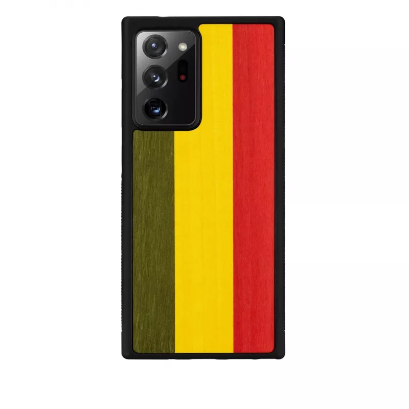 man ir Wood telefono dėklas Samsung Galaxy Note 20 Ultra, reggae Juoda