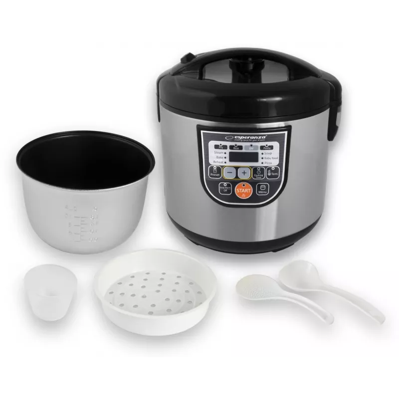 Multicooker ESPERANZA EKG011, 5 l talpa, 860 W, juoda/nerūdijantis plienas