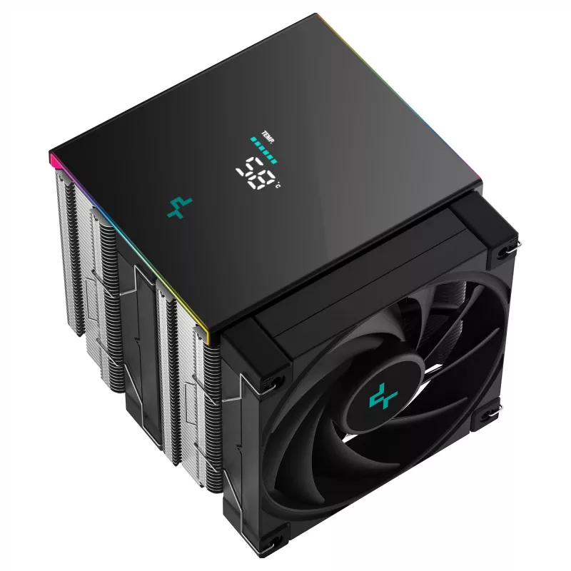 CPU oro aušintuvas DeepCool AK620 Digital SE, dviejų bokštų, 6x Ø6 mm šilumos vamzdžiai, 2x 120 mm PWM ventiliatoriai, RGB, aukštis 161 mm