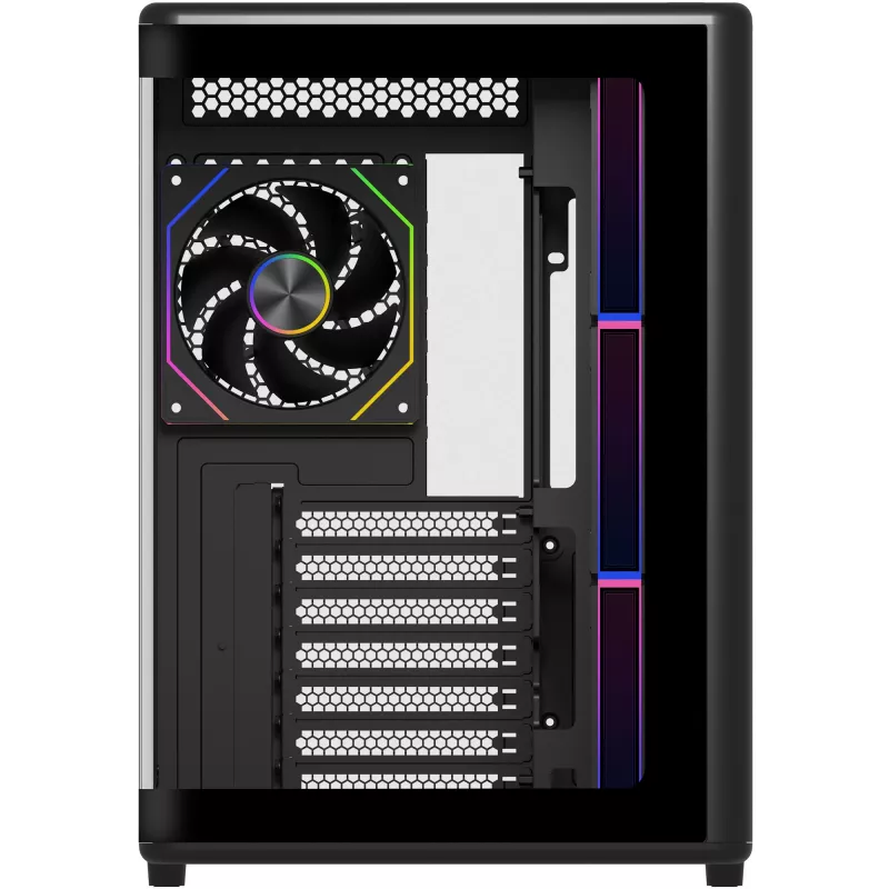 Elite 600 ARGB , korpusas Tower juodas, grūdintas stiklas x 2