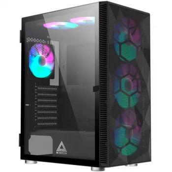 MONTECH X3 X3MESH-BK MIDI Tower korpusas juodas su tinkleliu PC korpusai