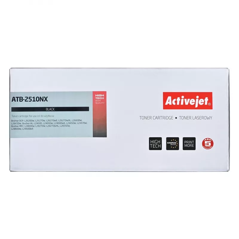 Aktyvaus purkštuko ATB-2510NX juodas 3000 puslapių, skirtas Brother TN2510XL suderinama