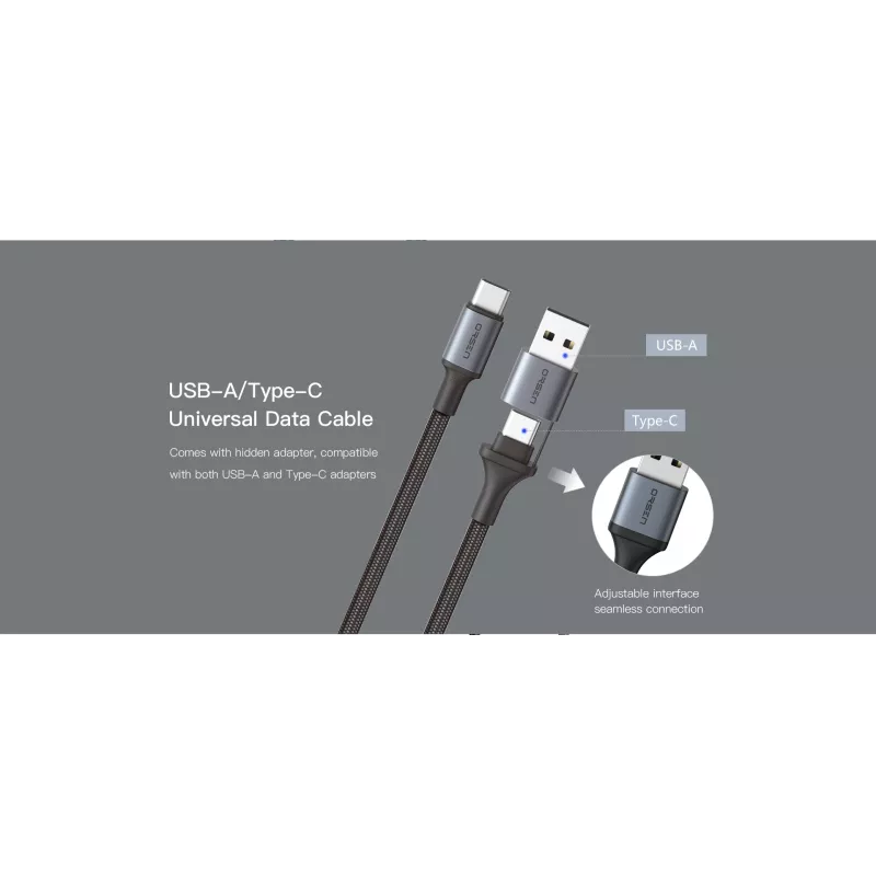 USB Type-C 2-in-1 laidas Orsen S8, 5A, 1,5 m (greitas įkrovimas / duomenys)