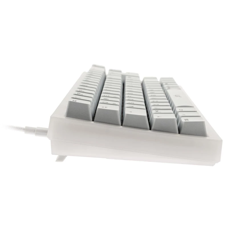 Mechaninė TKL žaidimų klaviatūra XTRFY K5 RGB — be skaitmenų bloko, permatoma / balta