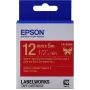 Epson ženklinimo kasetė, atlasinė juostelė LK-4RKK, aukso/raudona, 12 mm (5 m)