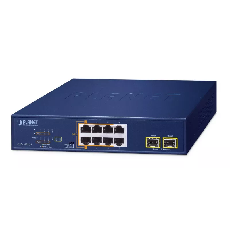 Nevaldomas komutatorius PLANET 2 prievadų 10/100/1000T PoE Gigabit Ethernet