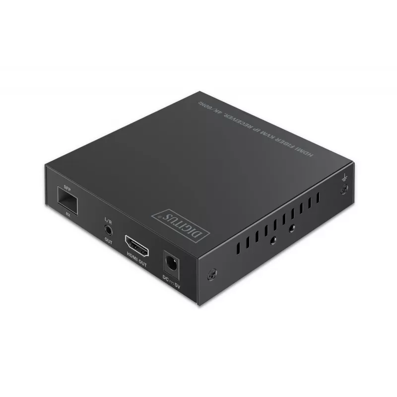 Imtuvas Digitus HDMI Fiber KVM IP Receiver 4K/60Hz Wired USB