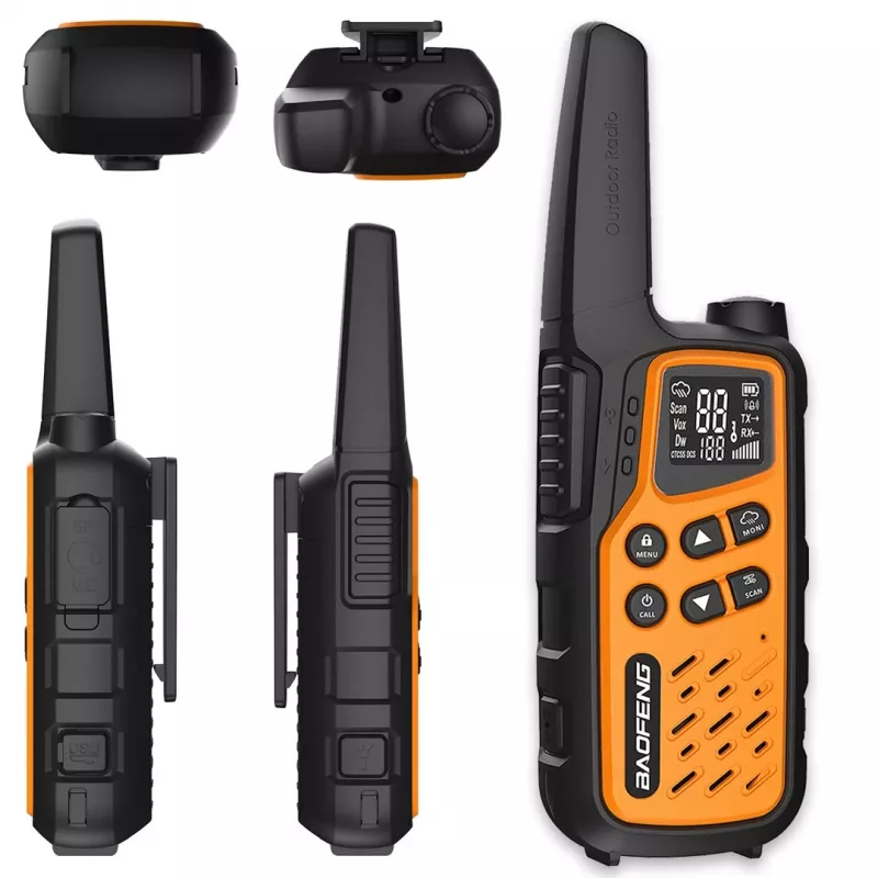 Baofeng BF-T25E oranžinis racijos, 2 vnt.