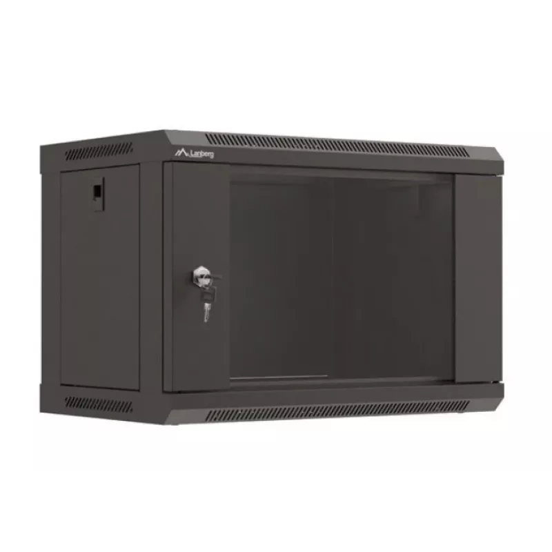 Sieninis stovas LANBERG WF03-5306-10B 6U, 60 kg, raktinis užraktas, juodas