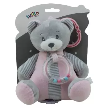Muzikinė žaislų dėžutė TULILO 9109 Rožinis meškiukas 18 cm - prisukamas muzikinis žaislas