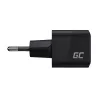 Mobiliojo įrenginio įkroviklis Green Cell CHARGC06, USB-C 33W, Quick Charge 3.0, kintamosios srovės įvestis 100–240V, juodas