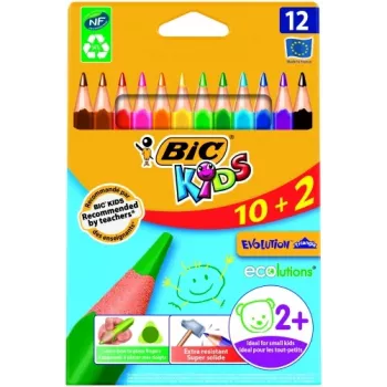 BIC spalvoti pieštukai CEV.TRIANG.CBW 10+2 EU 12 spalvotų pieštukų, 214842