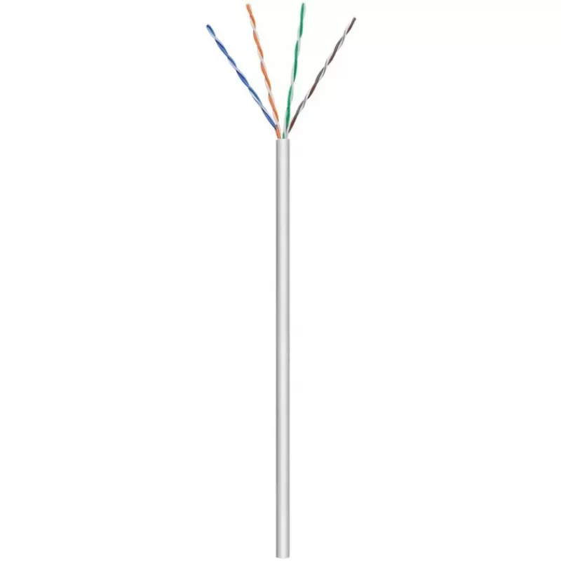 „Wentronic Goobay“ CAT 6 tinklo kabelis, U/UTP, pilkas, 100 m – CCA, AWG 24/7 (vytas), PVC (93884)