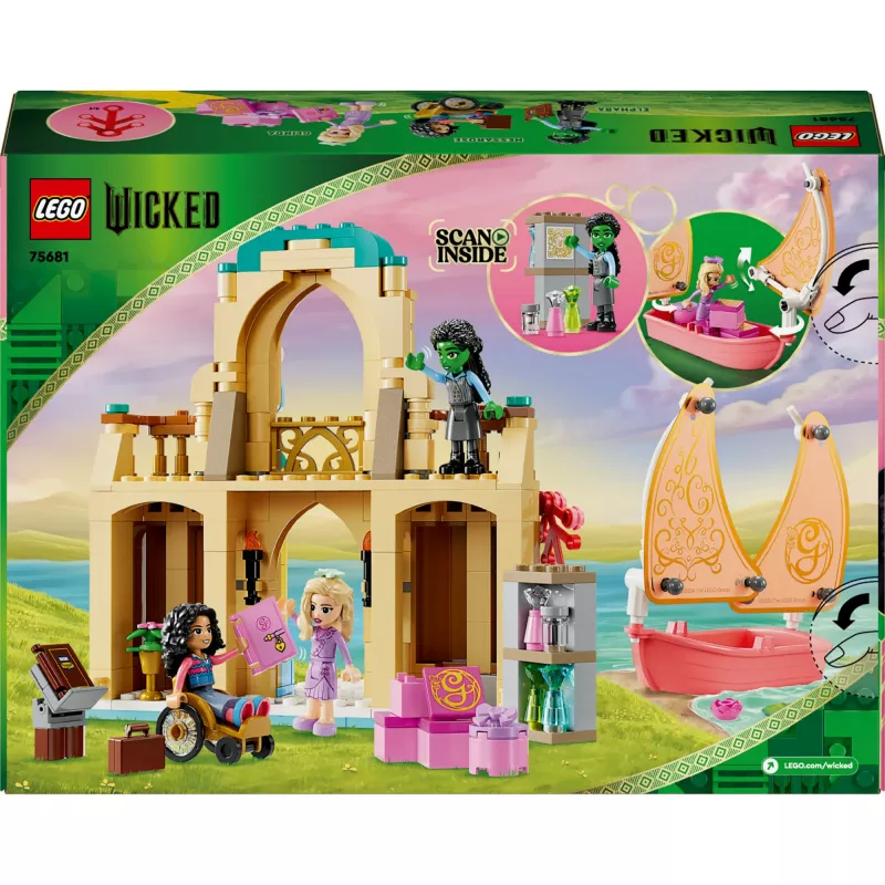 Statybinis žaislas LEGO rinkinys 75681 su Wicked, Glinda, Elphaba, Nessarose ir Shiz universiteto minifigūromis