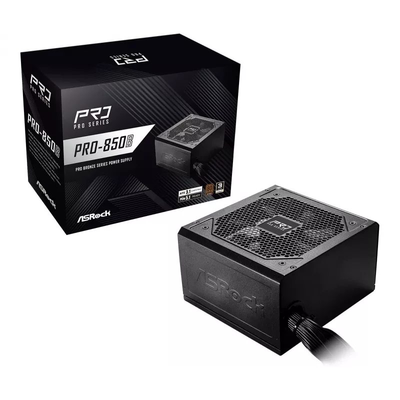 Maitinimo blokas ASRock Pro Series PRO-850B 850W ATX 80+ Bronze, juodas