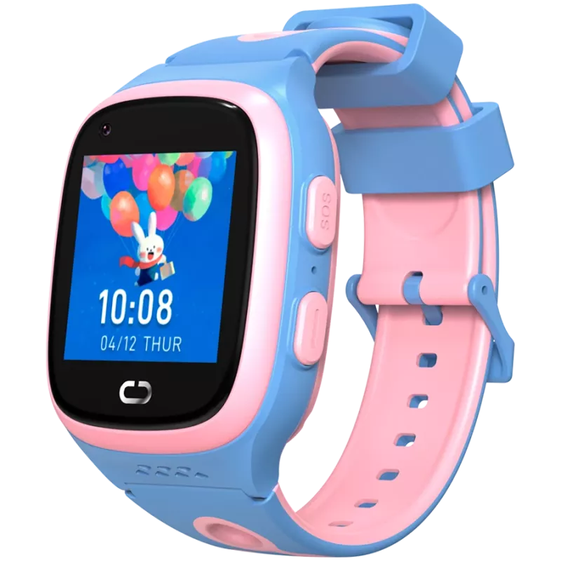 Vaikų laikrodis „Canyon ZEFIR KW-49“ su E-SIM, 4G, GPS, WiFi, vaizdo, muzikos, žaidimų, anglų kalbos mokymosi funkcijomis, rožinė/mėlyna