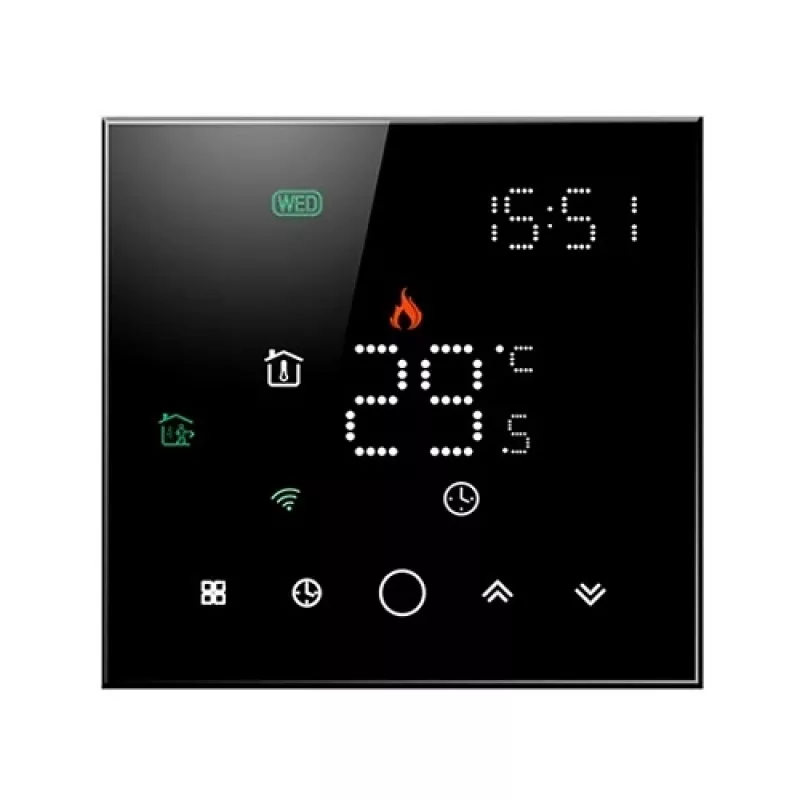 TUYA programuojamas termostatas WiFi, juoda