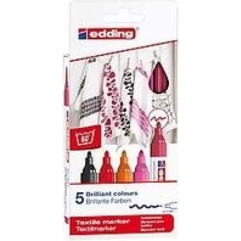 Marker set Edding 4500, bullet tip, pack of 5, multicolour, Germany