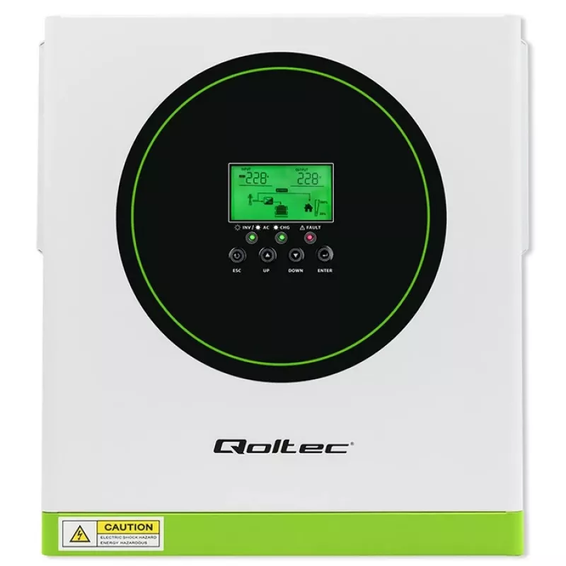 Nepriklausomas saulės inverteris QOLTEC 3500W modelis 53864 autonominėms fotovoltinėms sistemoms