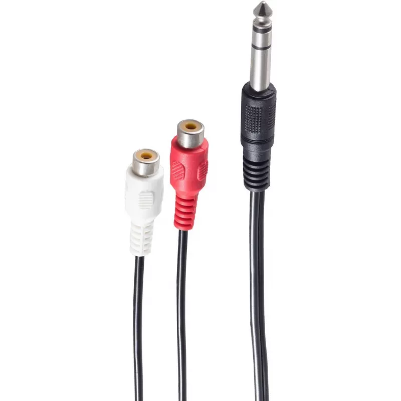 Garso laidas ShiverPeaks BS30461 0,2 m 6,35 mm 2xRCA Juoda Raudona Balta