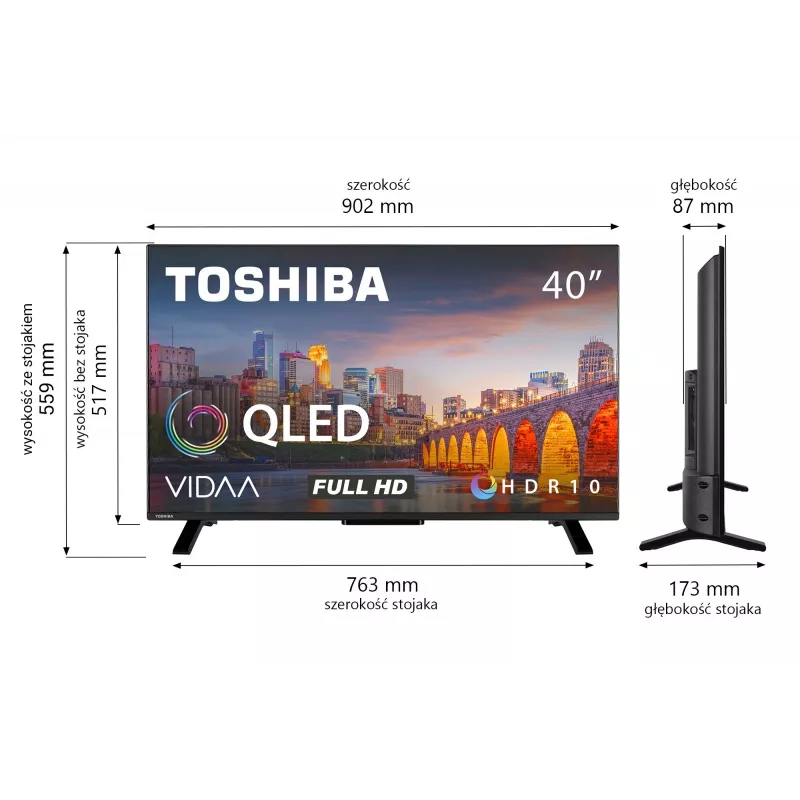 TV QLED 40 colių 40QV2F63DG