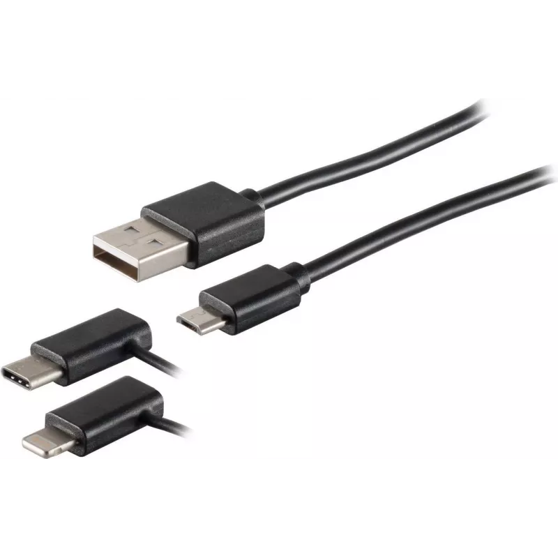 USB laidas S/CONN 14-15035 USB 2.0 2 m Juodas
