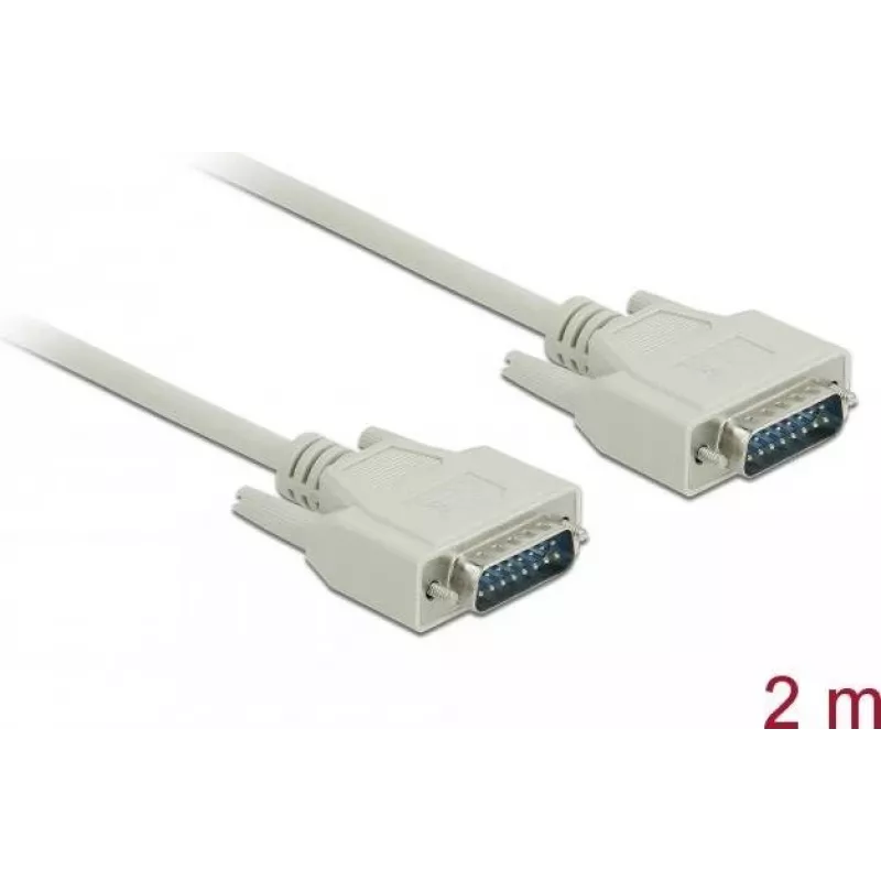 Serijinis laidas DeLOCK 85976 Smėlinis 2m Sub-D15