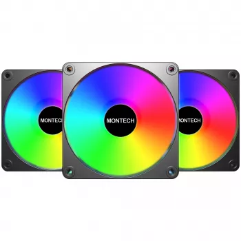 Montech GF120R V2 ARGB kompiuterio korpuso ventiliatoriaus modulis 12 cm juodas 3 vnt.