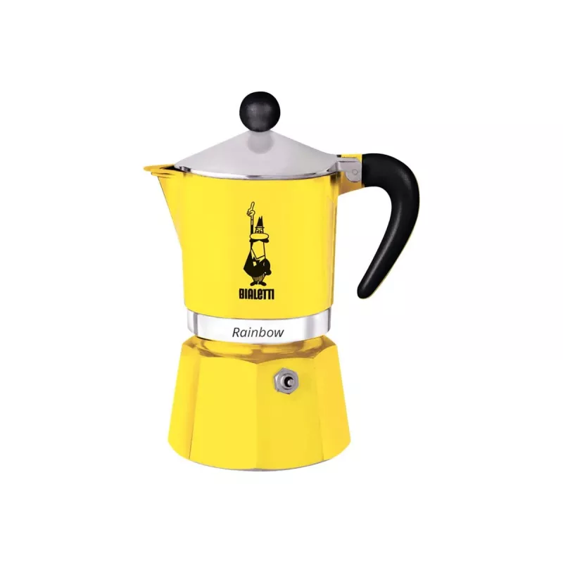 Moka puodas Bialetti Rainbow juoda geltona