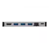 USB-C Dock - 4K HDMI, USB 3.2 Gen 1, USB-A Hub, GbE, atminties kortelė, 100W PD įkrovimas, nuimamas laidas U442-DOCK5D-GY