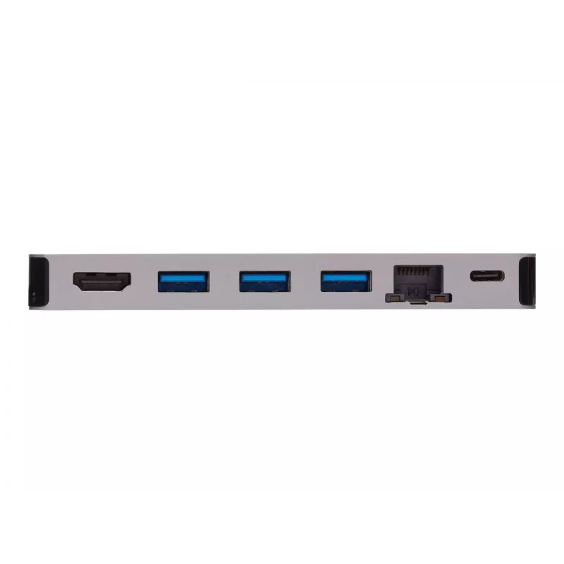 USB-C Dock - 4K HDMI, USB 3.2 Gen 1, USB-A Hub, GbE, atminties kortelė, 100W PD įkrovimas, nuimamas laidas U442-DOCK5D-GY