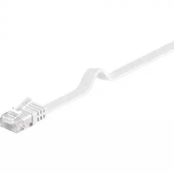 Wentronic Goobay CAT 6 plokščias komutacinis kabelis, U/UTP, baltas, 1 m – varinis (95151)