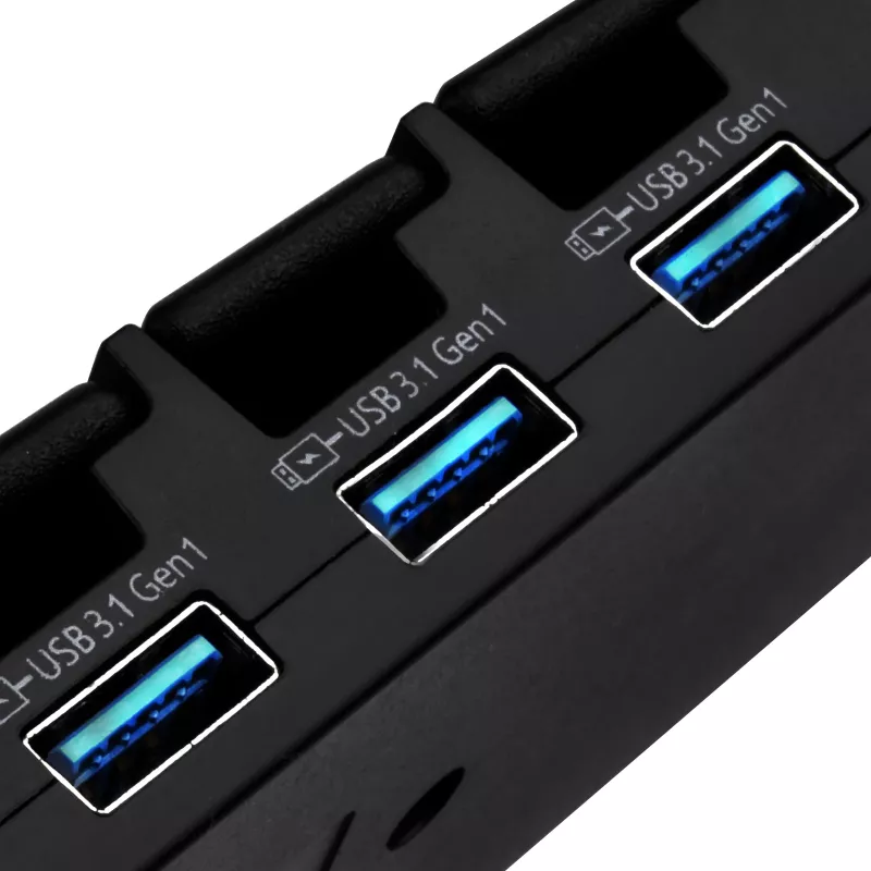 USB 3.1 Gen 1 stalinis šakotuvas SidabrinėSTONE SST-UC03B-PRO — 7 USB prievadai