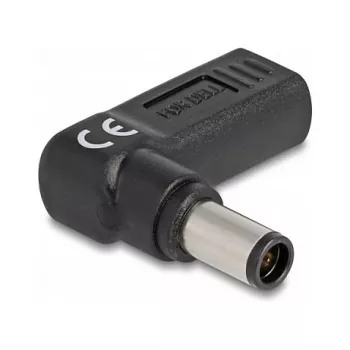 DeLOCK adapteris USB Type-C lizdas į Dell 7,4 x 5,0 mm kištukas 90° kampu