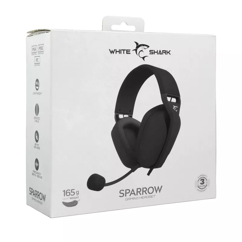 Ausinės White Shark GH-2443 Sparrow Juoda