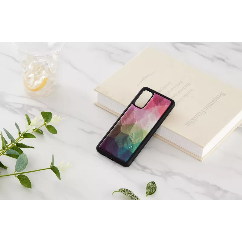 Apsauginis telefono dėklas iKins Samsung Galaxy S20 — vandens gėlių raštas, juodas