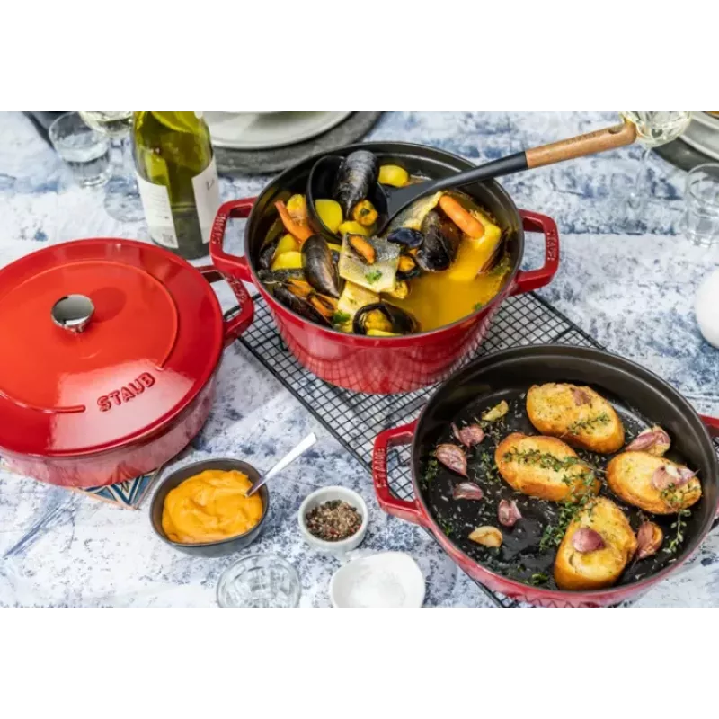 Staub La Cocotte apvalus ketaus troškintuvas – 3 VIENETŲ RINKINYS