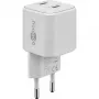 USB-C dvigubas greitasis įkroviklis Nano, PD, GaN, 35 W (baltas, 2x USB-C, Power Delivery 3.0)