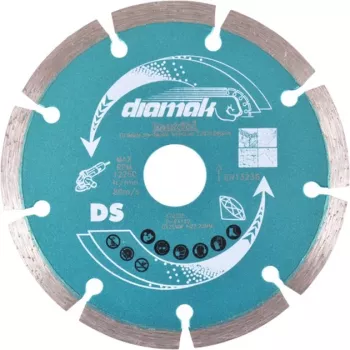 Makita deimantinis pjovimo diskas 125x22,23 DIAMAK D-61139 Skersmuo 125 mm Vidinis skersmuo 22,23/20 mm 1 vnt.