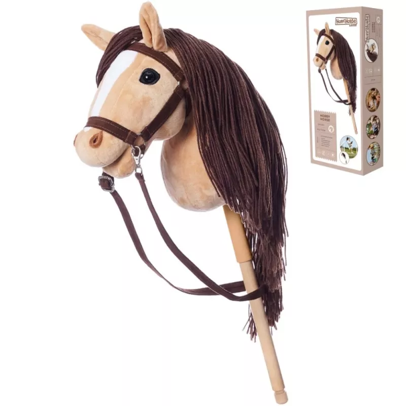 Arkliukas ant pagaliuko HOPPIHORSE Hobby Horse A3 smėlio spalvos