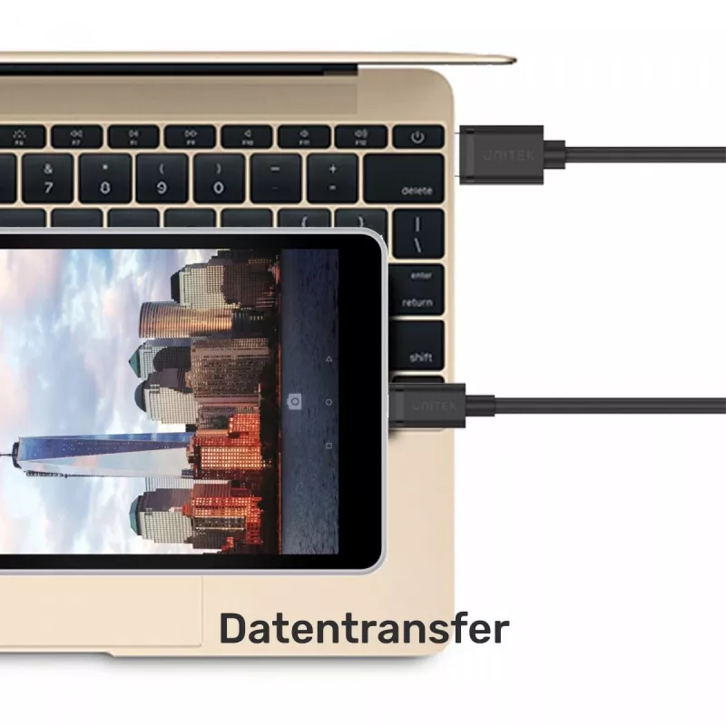 UNITEK C14069BK USB laidas 3 m USB A USB C