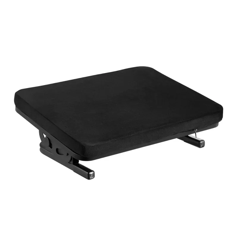Kojų atrama MACLEAN MC-460 ergonominė minkšta metalinė kojų atrama, neslystanti bazė, pasvirimas -20–20°, maks. apkrova 20 kg, juoda