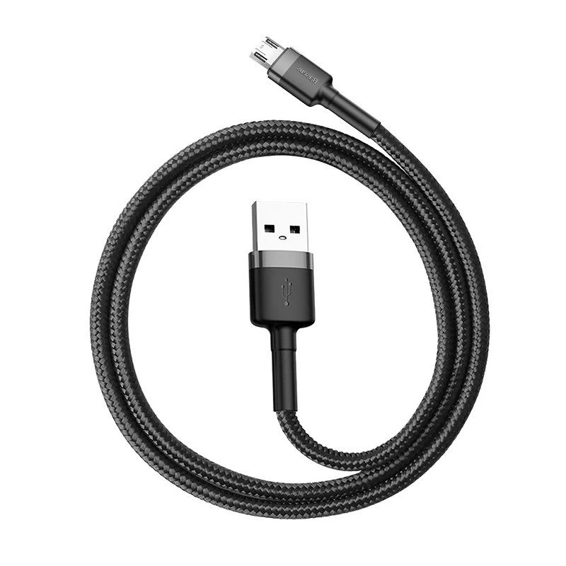 Baseus Cafule 2.4A 1 m Micro USB laidas (pilkas/juodas)